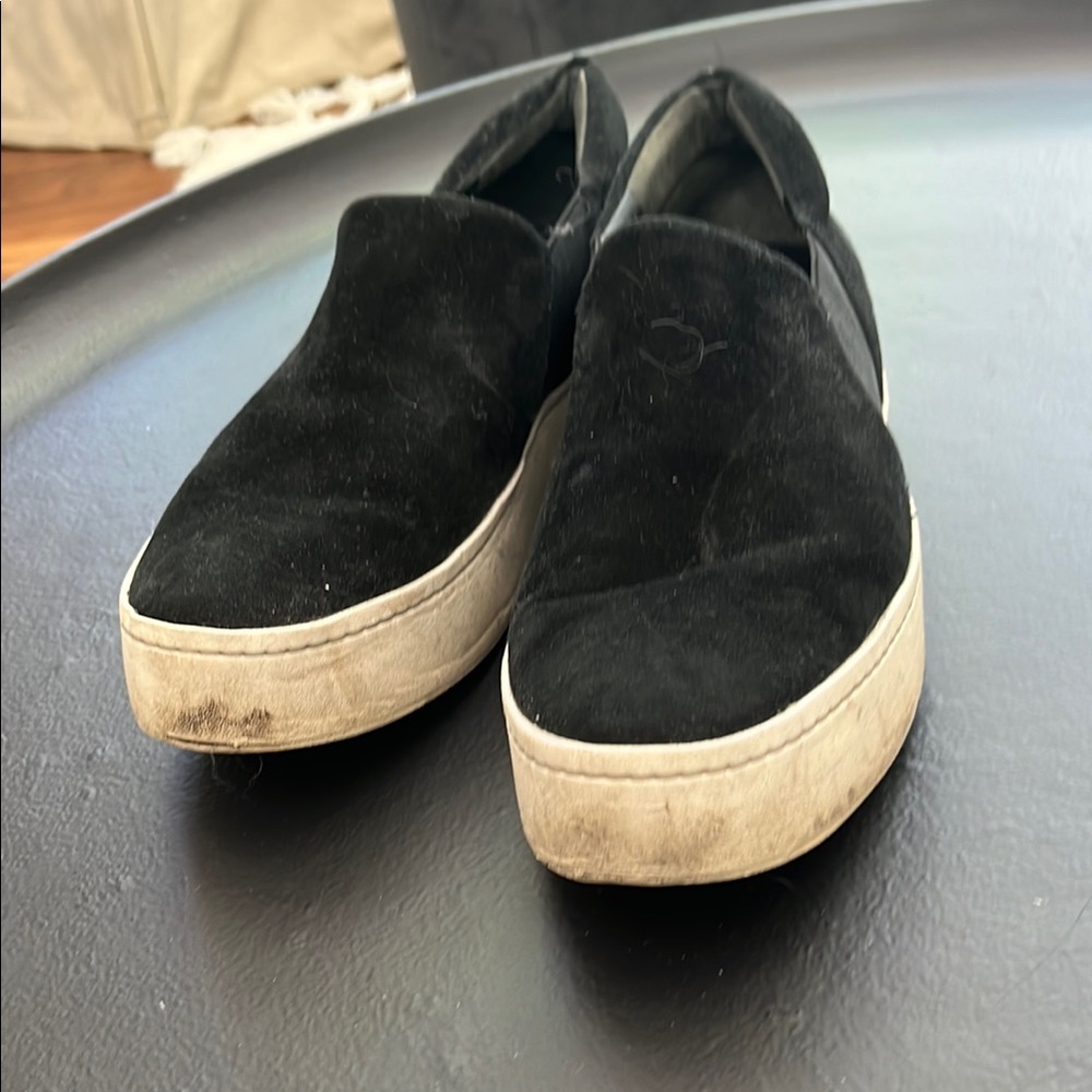 Vince Black Suede Slip-On Shoes